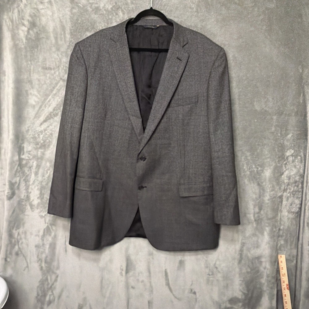 Brooks‎ Brothers 50L Wool EThomas 1818 Windowpane Gray Blazer Sport Coat Jacket